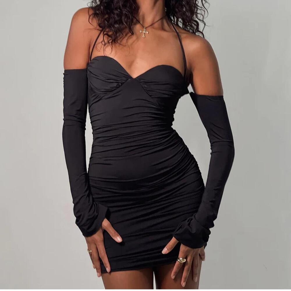 Princess Polly Wyona Mini Dress Black Size 4 Bodycon Strapless